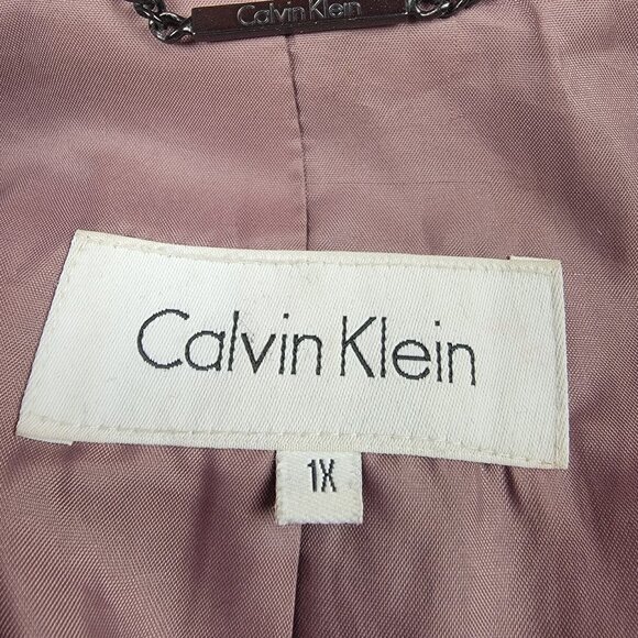 Calvin Klein Coat Womens 1X Black Pea Coat Wool Nylon Cashmere Blend - Picture 6 of 16